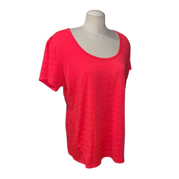 Active Life Womens Bright Pink Short Sleeve Scoop Neck Activewear Top XXL Polyes - Picture 1 of 8